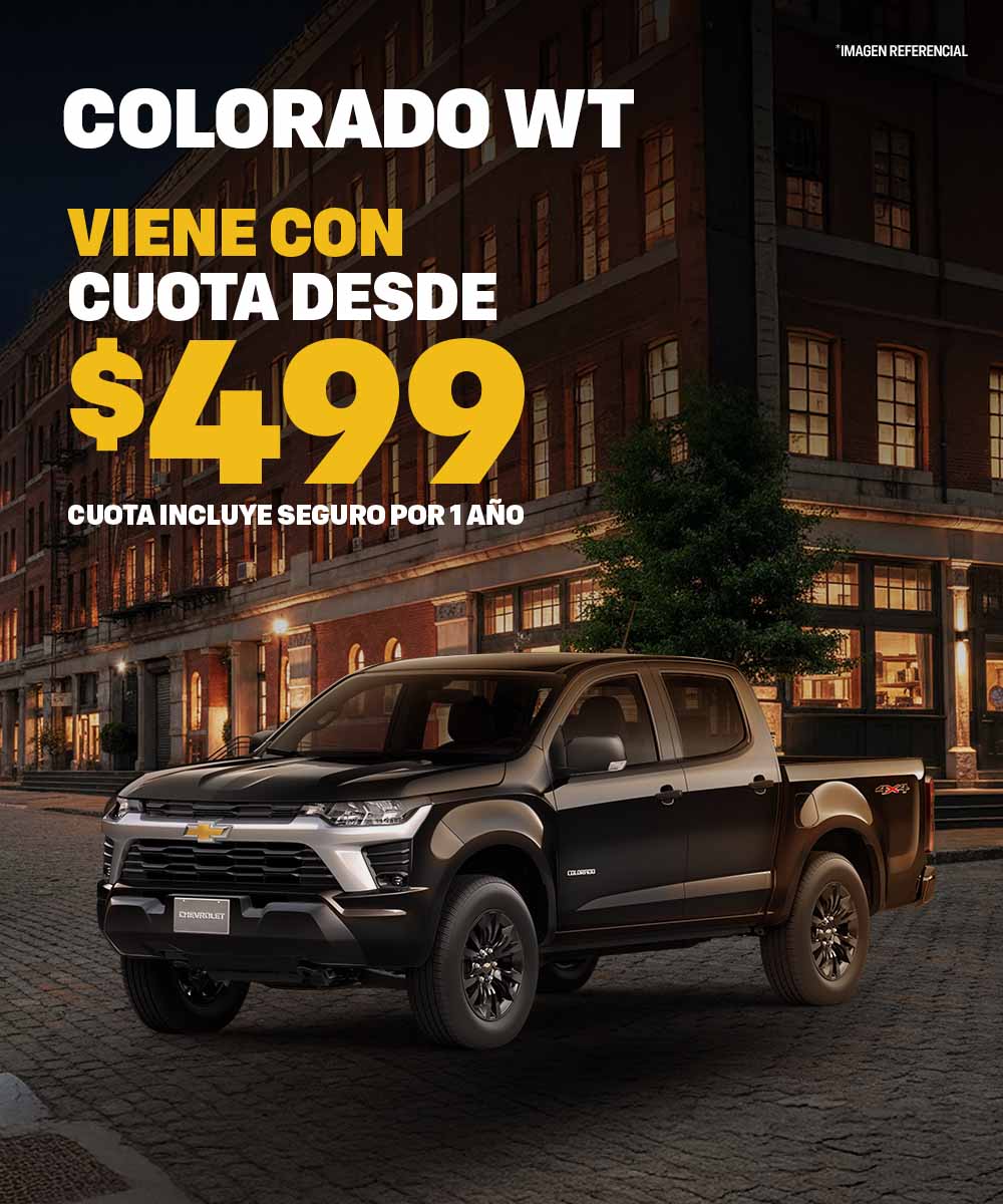 Chevrolet Colorado WT con cuota desde $499