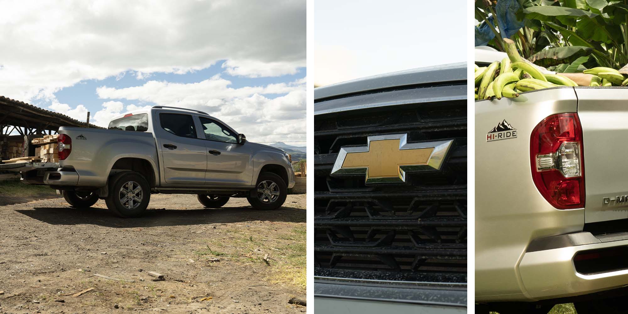 Chevrolet D-Max 2027, vista lateral, frontal y posterior.